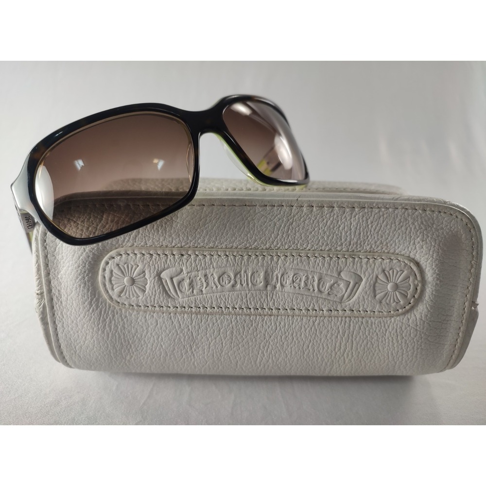 Chrome Hearts T-LG Sunglasses RARE *Tortoise Lime Green* Silver Cross Japan Mint
